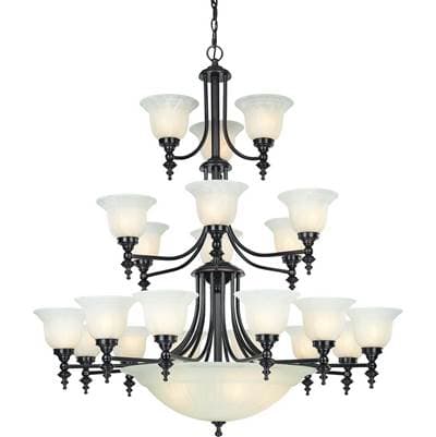 Dolan Design Richland 21+5Lt 3Tier Bowl Chandelier - Royal Bronze by Dolan Design