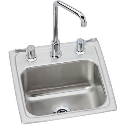18 Gauge Stainless Steel 15'' x 15'' x 7.125'' Single Bowl Drop-in Bar/Prep Sink Kit by Elkay