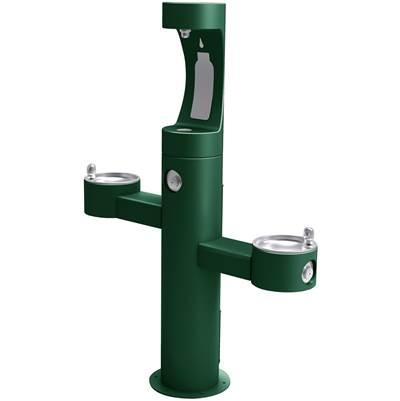 Outdoor ezH2O Upper Bottle Filling Station Tri-Level Pedestal, Non-Filtered Non-Refrigerated FR Evergreen by Elkay