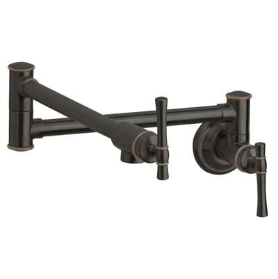 Elkay Explore Wall Mount Single Hole Pot Filler Kitchen Faucet with Lever Handles Oil Rubbed Bronze by Elkay