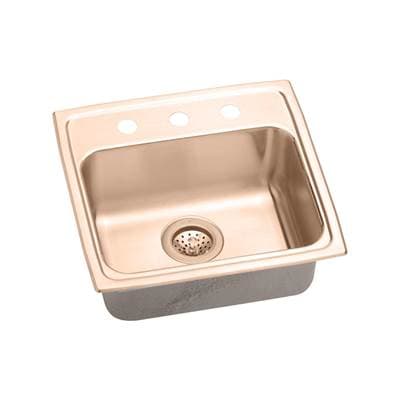 Elkay 18 Gauge Cuverro Antimicrobial Copper 19'' X 18'' X 5.5'' Single Bowl Drop-in Sink -... by Elkay