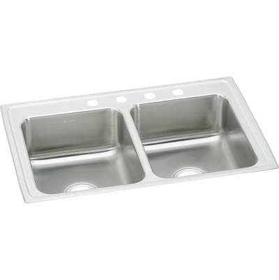 Elkay 18 Gauge Stainless Steel 29'' X 18'' X 5'' Double Bowl Drop-in Kitchen Sink - Lustrous Satin by Elkay