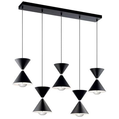 Elan Linear Chandelier 5Lt LED - Matte Black by Elan