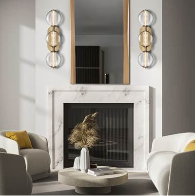 Eurofase Atomo, Vanity, 3Lt, 25'', Gold, Clear Glass by Eurofase