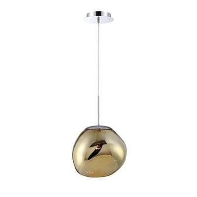 Eurofase Bankwell, Pendant, 13'', Chrome, Amber Glass by Eurofase
