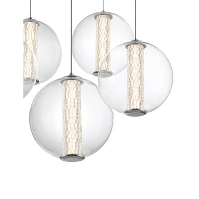 Eurofase Atomo, Chandelier, 5-Light, 26'', Chrome, Clear Glass by Eurofase