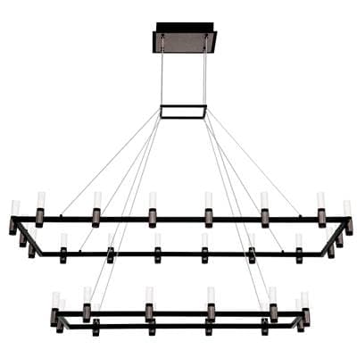 Eurofase Altamont, Chandelier, 30-Light, 52'', Satin Nickel-black Mix, White Acrylic - Satin... by Eurofase