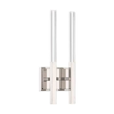 Eurofase Benicio, Wall Sconce, 2-Light, 18'', Polished Nickel, Clear Glass by Eurofase