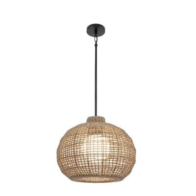 Eurofase Markis, Outdoor, 23'', Matte Black, Brown Rope by Eurofase