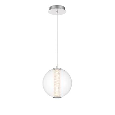 Eurofase Atomo, Pendant, 9'', Chrome, Clear Glass by Eurofase