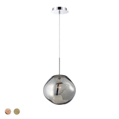 Eurofase Bankwell, Pendant, 13'', Chrome, Smoked Glass by Eurofase