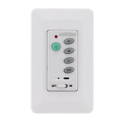 Fanimation Three Speed Wall Control with Receiver Non-reversing - Fan Speed and Light - White by Fanimation