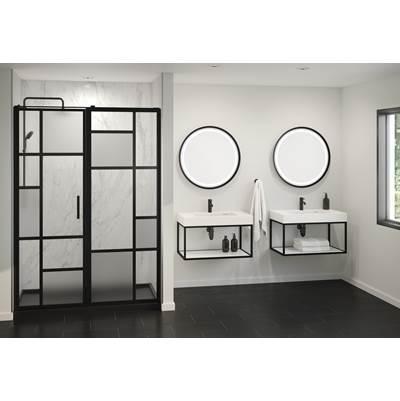 LUNA STAK DUO VANITY WALLMOUNT BLACK FRAME 24'' WHITE SHELF by Fleurco