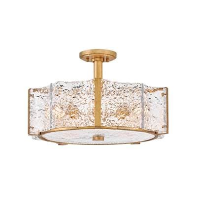 Fredrick Ramond Medium Semi-flush Mount - Distressed Brass by Fredrick Ramond
