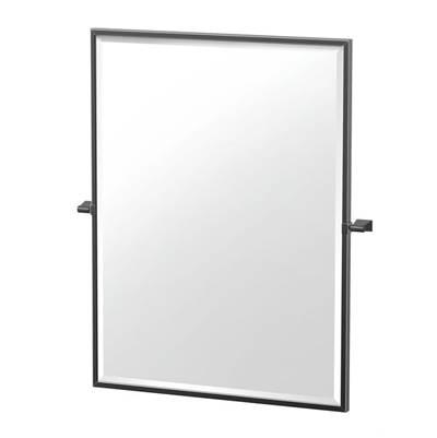 Bleu 25''H Framed Rectangle Mirror, Matte Black by Gatco