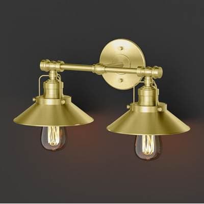 Gatco Modern Farmhouse Metal Double Sconce - Brushed Brass by Gatco