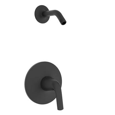 Lemora 1H Shower Only Trim Kit & Treysta Cartridge Less Showerhead Satin Black