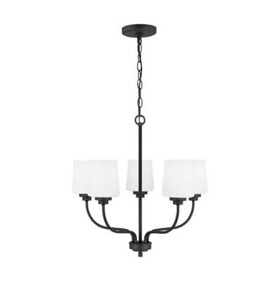 Generation Lighting Windom Five Light Chandelier Midnight Black Bulbs Included by Generation Lighting