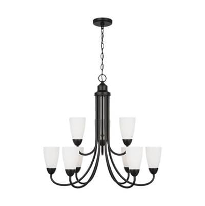 Generation Lighting Seville Nine Light Chandelier Midnight Black Bulbs Inc by Generation Lighting