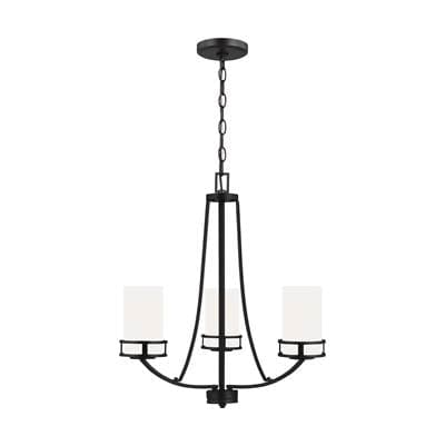 Generation Lighting Robie Three Light Chandelier Midnight Black Bulbs Included by Generation Lighting