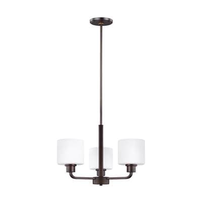 Generation Lighting Canfield Three Light Chandelier in Bronze Bulbs Included by Generation Lighting