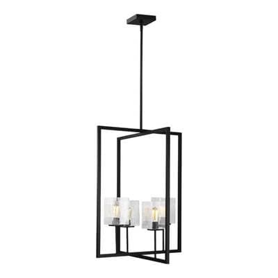 Generation Lighting Mitte Large Four Light Hall / Foyer Midnight Black Bulbs Inc by Generation Lighting