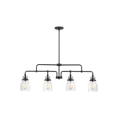 Generation Lighting Belton Four Light Linear Pendant - Midnight Black by Generation Lighting