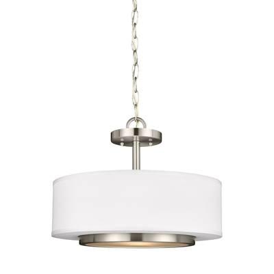 Nance Two Light Semi-Flush Convertible Pendant Brushed Nickel Bulbs Inc