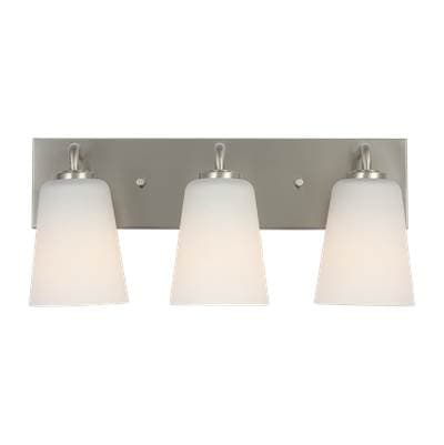 Generation Lighting Miles Large Bath Sconce in Brushed Nickel with Etched Glass / White Inside... by Generation Lighting