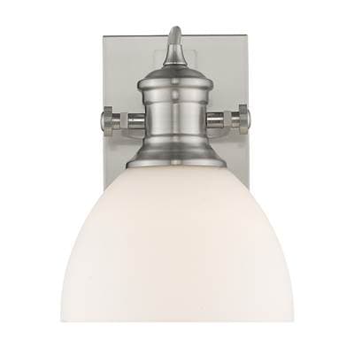 Golden Lighting Yep By Golden Lighting Hines 1-light Vanity in Pewter and Opal Glass by Golden Lighting