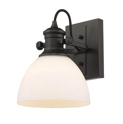 Golden Lighting Yep By Golden Lighting Hines 1-light Vanity in Rubbed Bronze and Opal Glass -... by Golden Lighting
