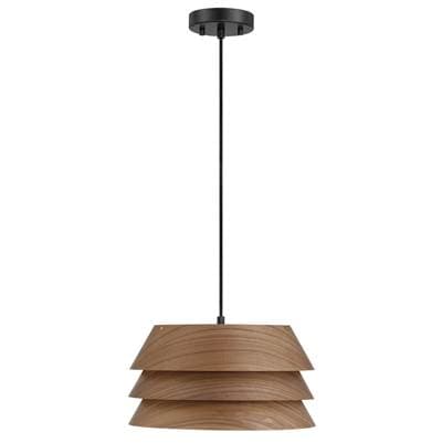 Golden Lighting Aalto 1-Light 6'' Pendant - Dark Walnut by Golden Lighting