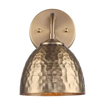 Golden Lighting Shepard 1-light Wall Sconce in Modern Brass and Modern Brass Shade by Golden Lighting