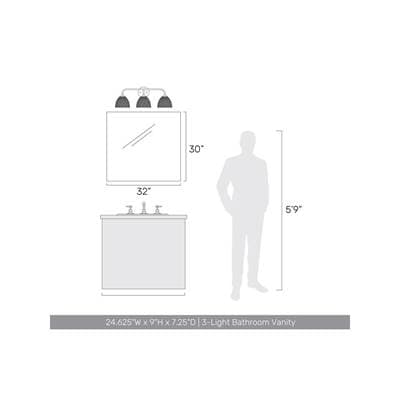 Golden Lighting Shepard 3-light Vanity in Modern Brass and Modern Brass Shade by Golden Lighting