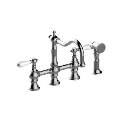 Graff Bridge Kitchen Faucet with Side Spray - Unfinished Brass by Graff