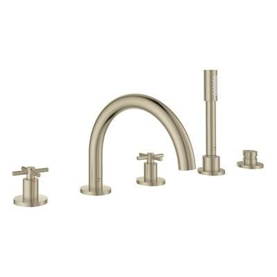 5-Hole 2-Handle Deck Mount Roman Tub Faucet with 1.75 GPM Hand Shower by Grohe