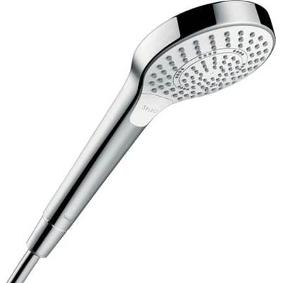 Hansgrohe Croma Select S Handshower 110 3-Jet, 1.75 GPM in White / Chrome - White with Chrome by Hansgrohe