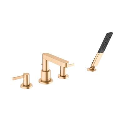Hansgrohe Finoris 4-Hole Roman Tub Set Trim with 1.75 GPM Handshower - Brushed Bronze by Hansgrohe