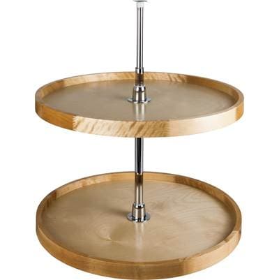 Hardware Resources 18'' Round Two-shelf Wood Lazy Susan Set - Uv Coated by Hardware Resources