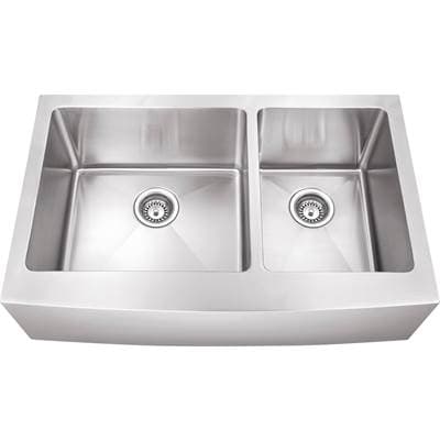 Hardware Resources 35-7/8'' L X 20-3/4'' W X 10'' D Farmhouse/apron Front 16 Gauge Stainless... by Hardware Resources