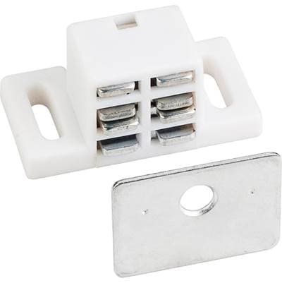 Hardware Resources 25 Lb White Single Magnetic Catch with Zinc Strike by Hardware Resources