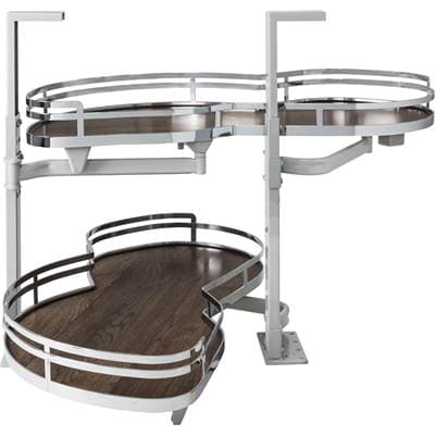 Hardware Resources 15'' Polished Chrome and Walnut Blind Corner Swingout for Openings On the Left... by Hardware Resources
