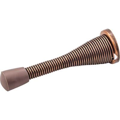 Hardware Resources 3'' Spring Door Stop with Rubber Tip - Dark Brushed Antique Copper - Brushed...