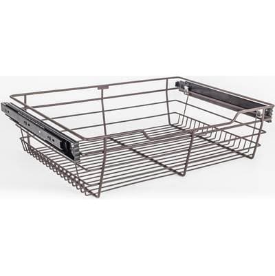 Hardware Resources Dark Bronze Closet Pullout Basket with Slides 14''D X 23''W X 6''H by Hardware Resources