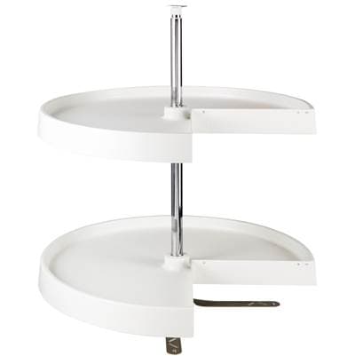 Hardware Resources 24'' Pie-cut Two-shelf Plastic Lazy Susan Set - White by Hardware Resources