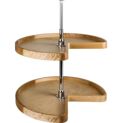 Hardware Resources 24'' Kidney Two-shelf Wood Lazy Susan Set - Uv Coated by Hardware Resources