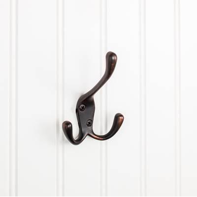 4'' Brushed Oil Rubbed Bronze Large Triple Prong Wall Mounted Hook by Hardware Resources