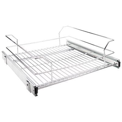 Hardware Resources 18'' Metal Pullout Basket - Polished Chrome by Hardware Resources