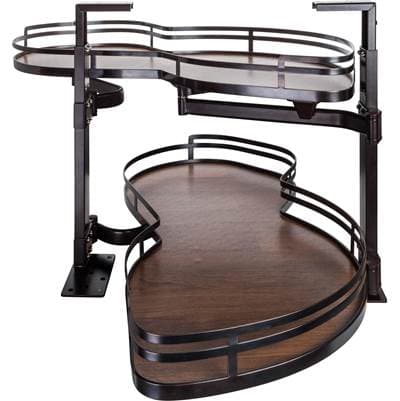 Hardware Resources 15'' Oil Rubbed Bronze and Walnut Blind Corner Swingout for Openings On the... by Hardware Resources