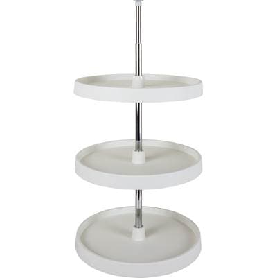 Hardware Resources 18'' Round Three-shelf Plastic Lazy Susan Set - White by Hardware Resources